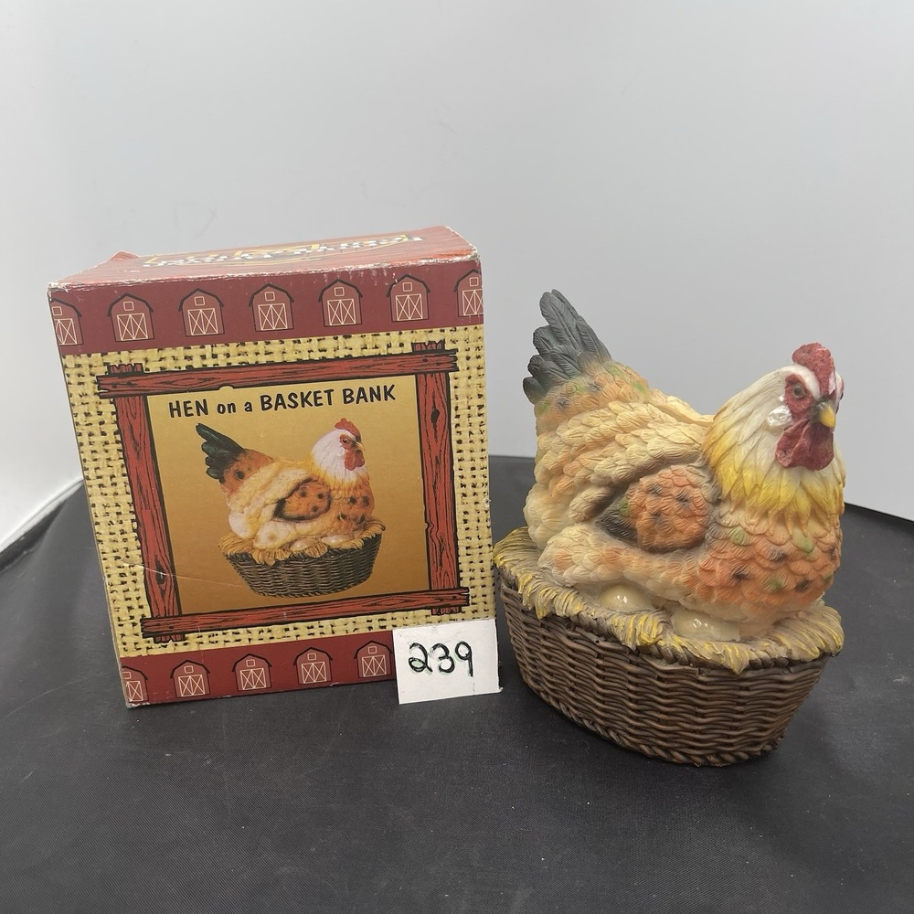 Chicken On Eggs/Nest Piggy Bank- Estate Find‎